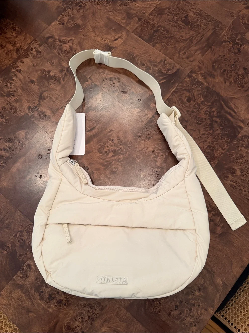 Athleta Off-White Quilted Cross Body Bag with Adjustable Strap - NWT